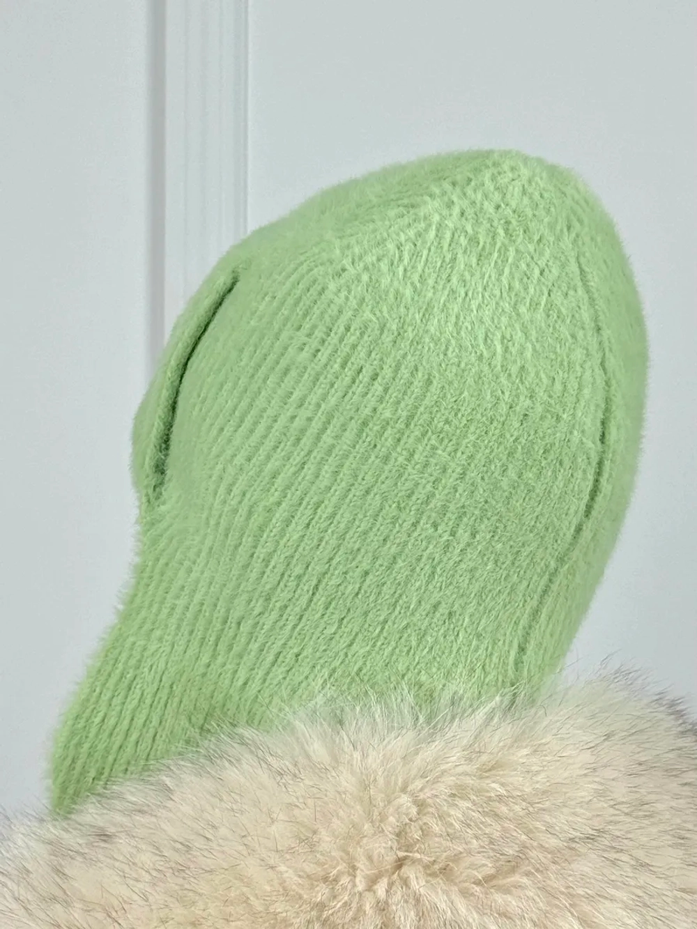 шапка ушанка осенняя-зимняя вязаная с ушками