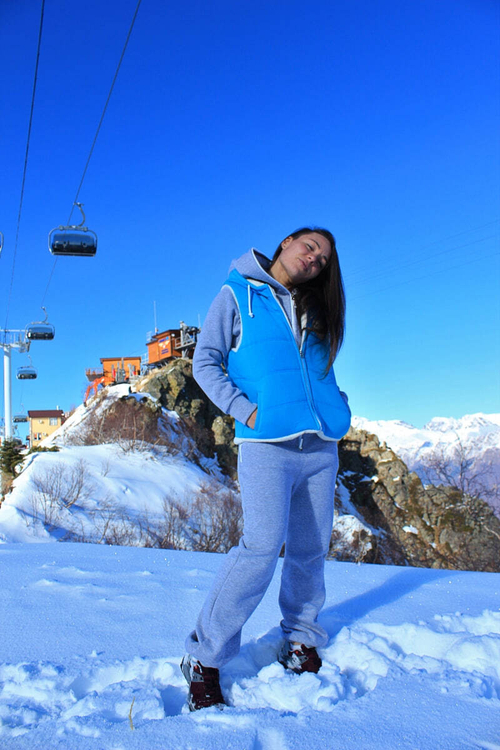 Жилетка утеплённая женская джинс