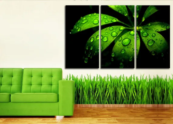 Модульная картина "Зеленая роса"