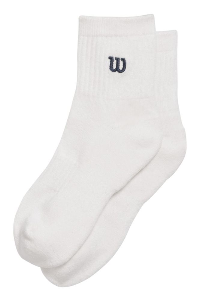 Теннисные носки Wilson Quarter-Legnht 1P - bright white/classic navy