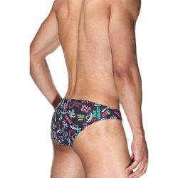 Мужские трусы слипы темно-серые с принтом DARKZONE DZN6483