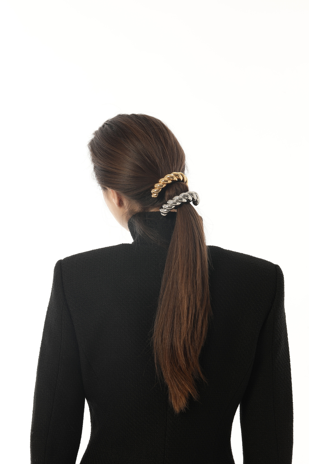 резинка со вставкой спираль, серебро