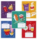 Тетрадь А5 18л. клет. "Tasty food" обложка картон (BRAUBERG)