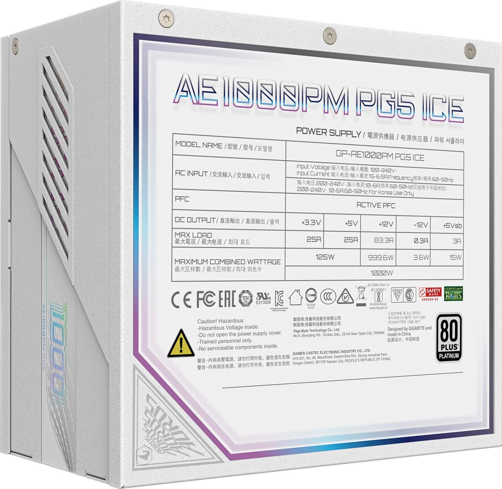 Блок питания ATX GIGABYTE GP-AE1000PM PG5 ICE