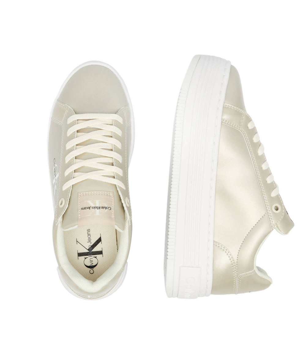 Кожаные кроссовки CALVIN KLEIN JEANS - экрю(YW0YW01464)
