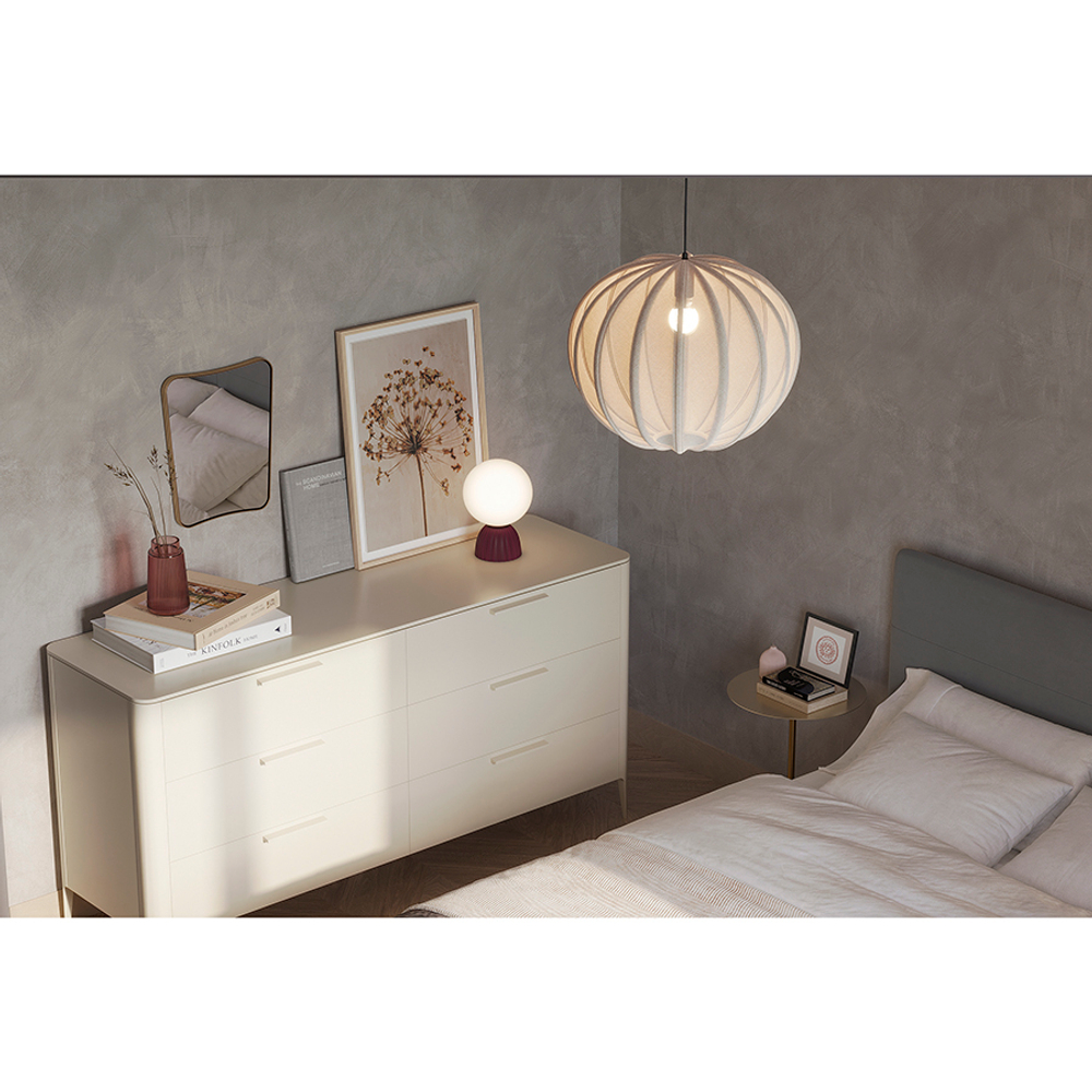 Светильник подвесной texture rib, D48 см, бежевый