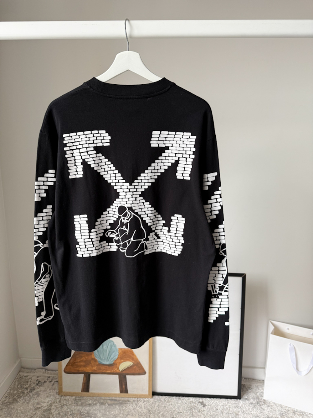 Хлопковый лонгслив Off White, M