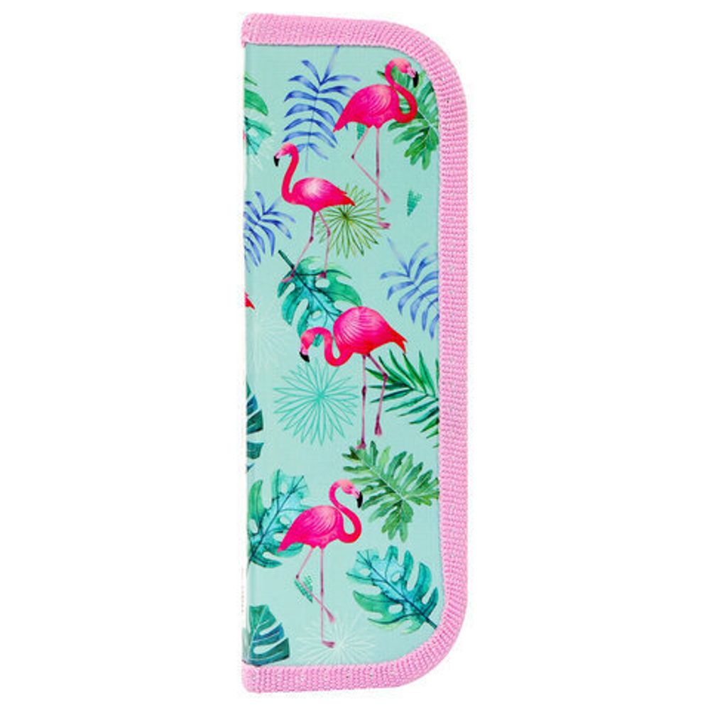Пенал ЮНЛАНДИЯ, 1 отделение, ламинированный картон, 19х7 см, "Flamingo", 229144