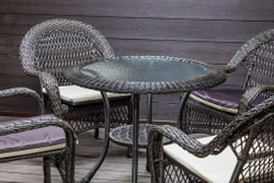 Садовый комплект из искусственного ротанга Мэдисон НЬЮ (Medison NEW) стол круглый D90 + 4 кресла с подушками на сиденье