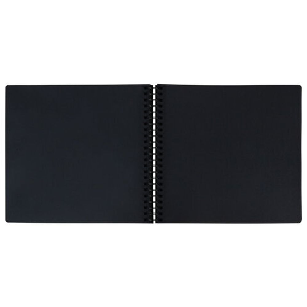 Фотоальбом 30х32 см, 48 черных листов, уголки, стикеры, ручка, клей, BRAUBERG Black Line, 880650