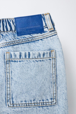 ZARA ДЖИНСЫ BAGGY RELAXED ACID, ГОЛУБОЙ