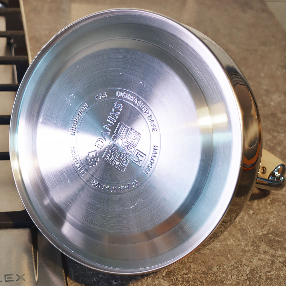 Чайник 2,5л нерж со свистком, зеркальный, ручка с покрытием дуб, индукция, "Daniks" GS-04567G-2