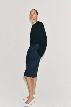 ZARA ШОРТЫ С ЗАЩИПАМИ — ZW COLLECTION, МОРСКОЙ СИНИЙ