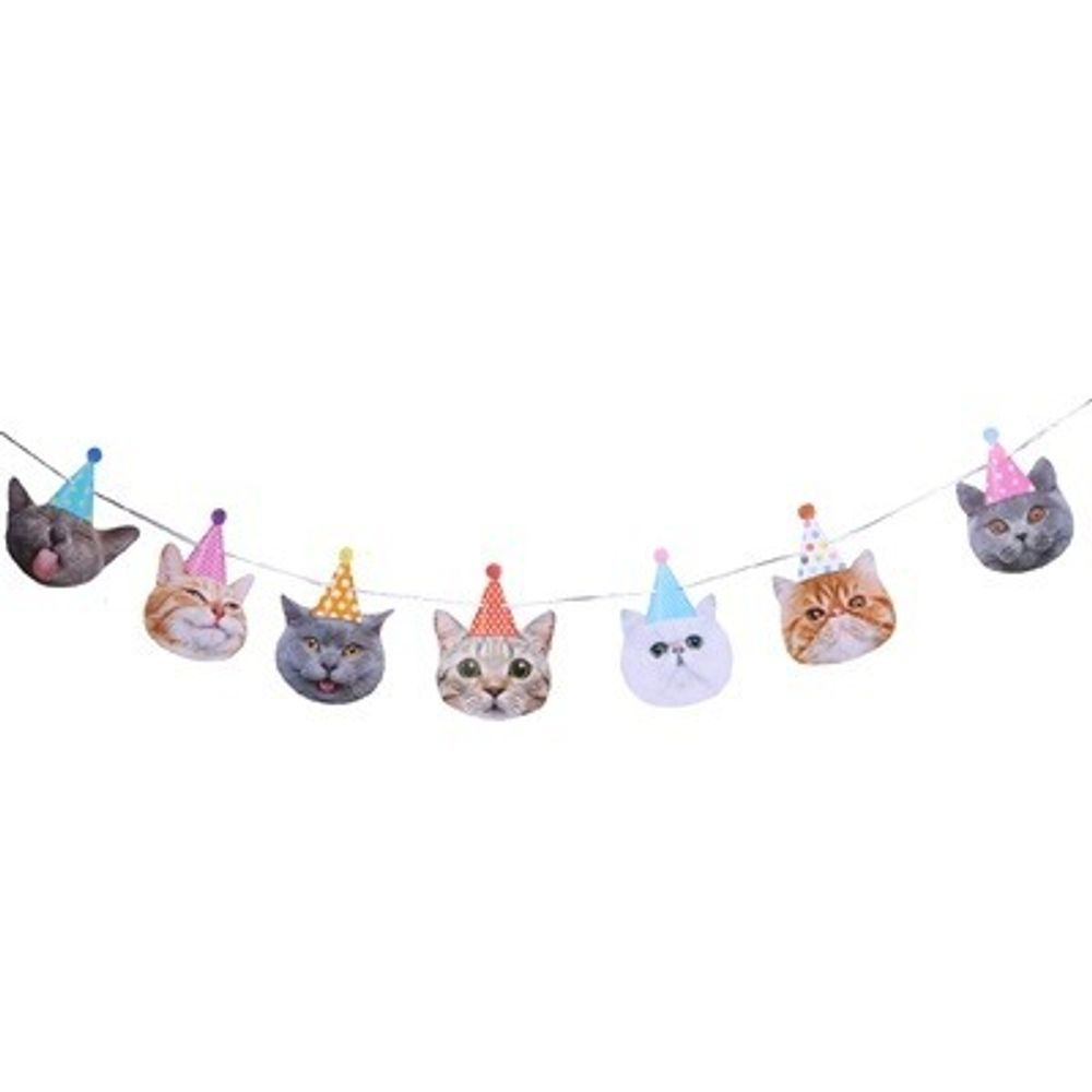 Гирлянда Бумажная "Котики" 250 см  Изображение3