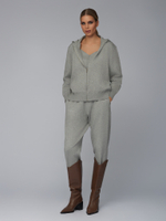 Женский трикотажный костюм-тройка серый с молнией