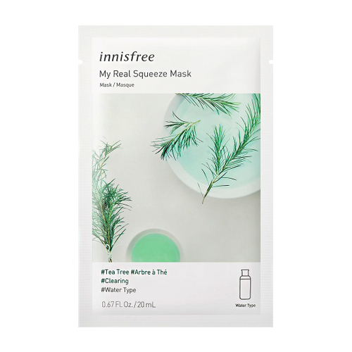 Маска для лица Innisfree My Real Squeeze Mask Tea Tree тканевая на водной основе Чайное дерево 20 мл