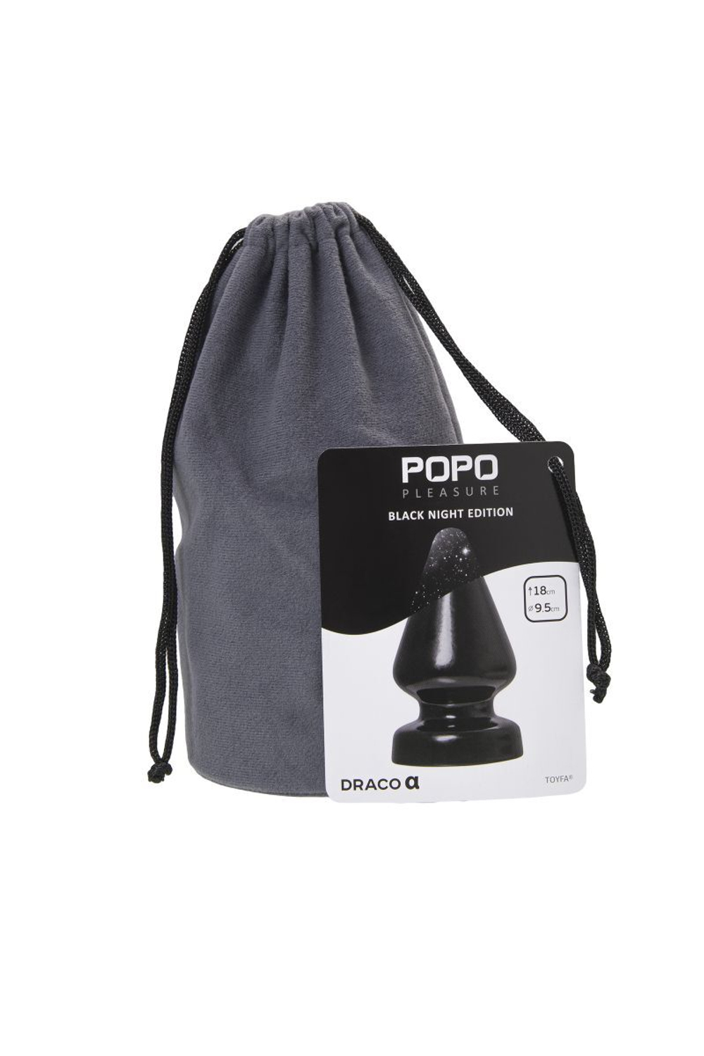 Черная анальная втулка Draco ? - 18 см.