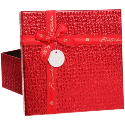 Коробка подарочная «Текстура» 27*27*11,5 см, красный