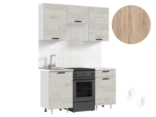 Кухня Рио NEW ЛДСП 1;5м (белый/дуб крафт белый/сонома)