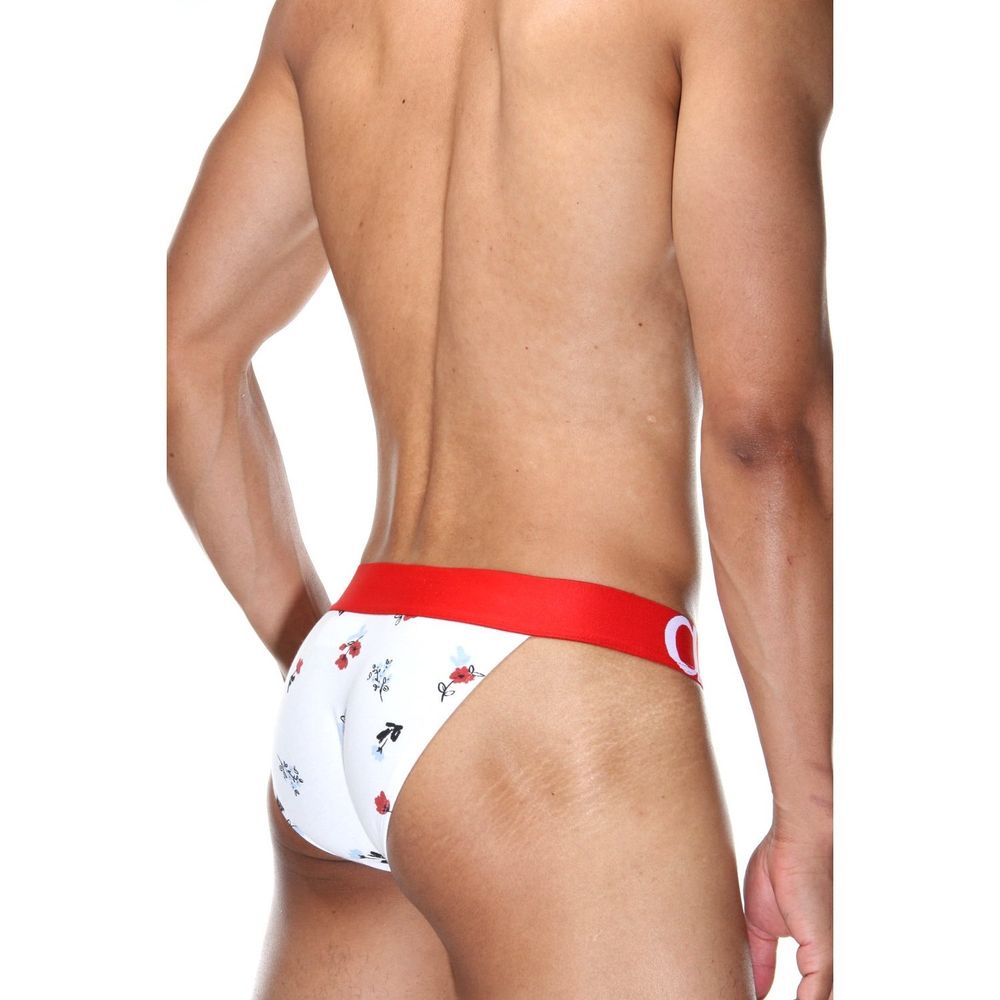 Мужские трусы танга белые с принтом DARKZONE DZN6161