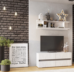 Тумба под ТВ Мрия ТБ-07 Бетон пайн светлый/графит