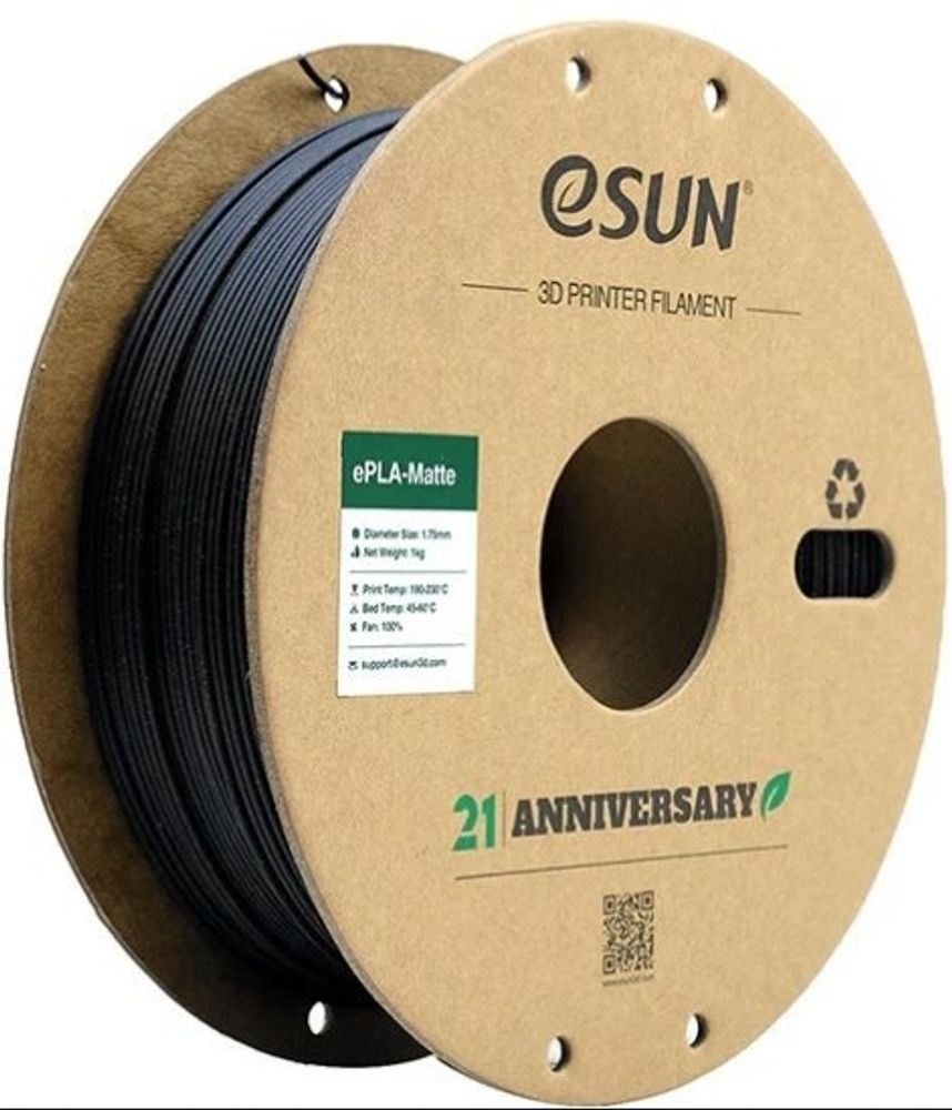 Пластик для 3D-печати ESUN ePLA Matte Filament Deep Black черный