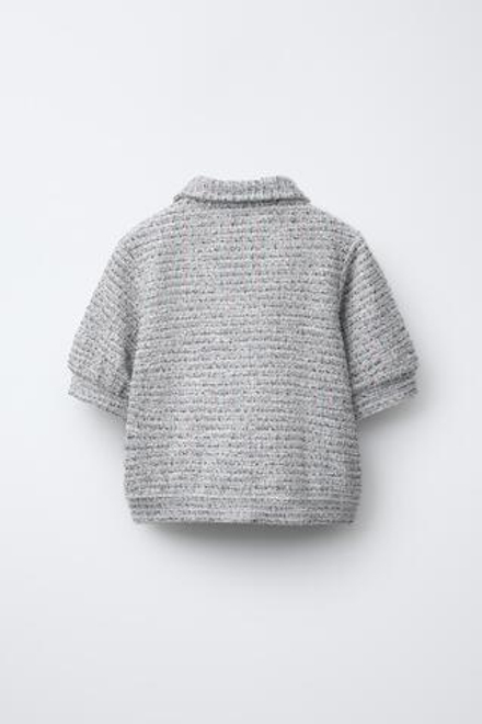ZARA КАРДИГАН ИЗ РЕЛЬЕФНОЙ ТКАНИ, СВЕТЛО-ГОЛУБОЙ