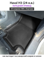 Передние автомобильные коврики ЭВА с бортами для Haval H3 (24-н.в.)