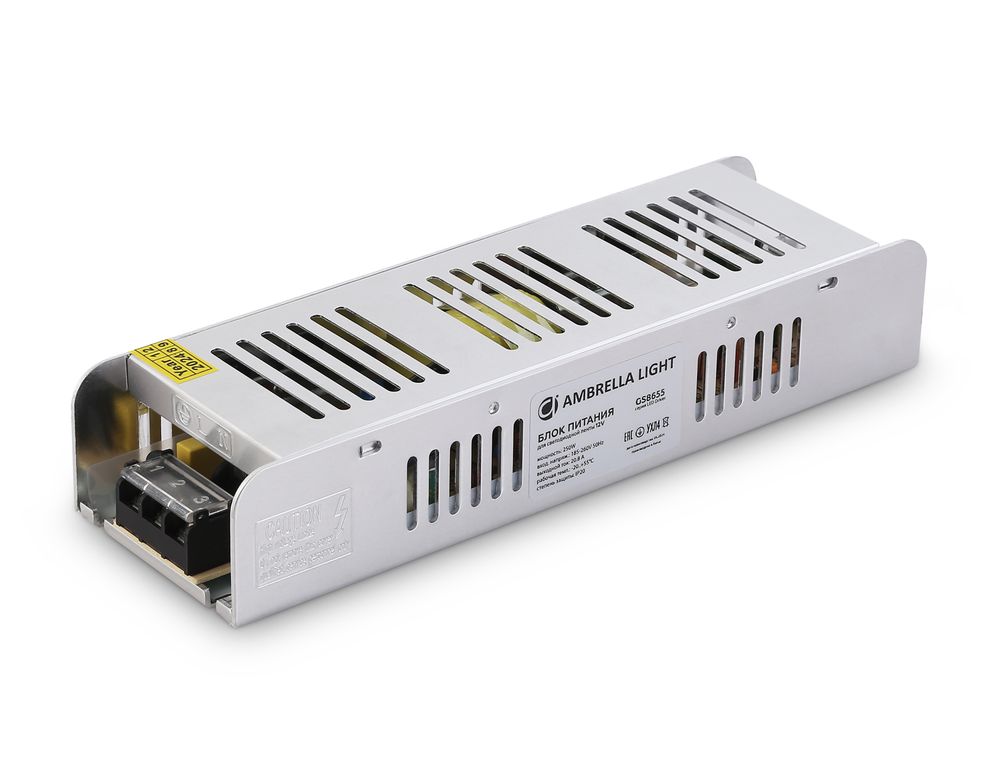 Ambrella Блок питания с EMC для светодиодной ленты 12V 250W 20,8A IP20 185-260V 223*67*40 GS8655 LED Driver 12V GS8655