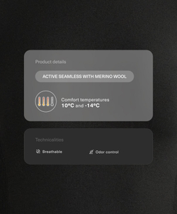 Oysho Бесшовная футболка из мериносовой шерсти, базовый слой, черный