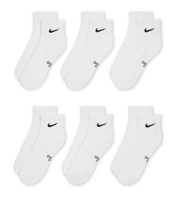 Теннисные носки Nike Everyday One Quarter 6P - white/black
