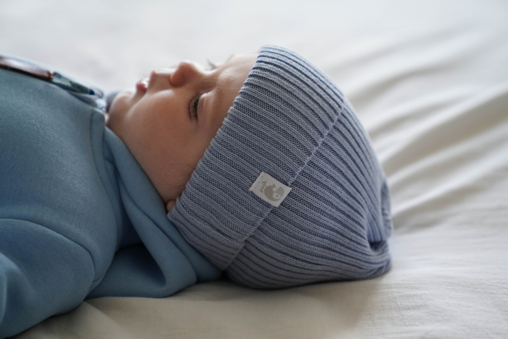 Вязаная шапочка Simple (васильковая)