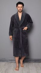 Халат мужской велюровый 1255 антрацит Nusa Турция