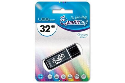 Флеш-накопитель Smartbuy Glossy series 32GB Black, черный