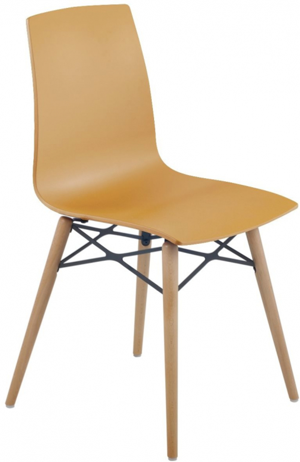 Стул пластиковый Papatya X-Treme-S Wox Pro Beech Wood, темно-желтый