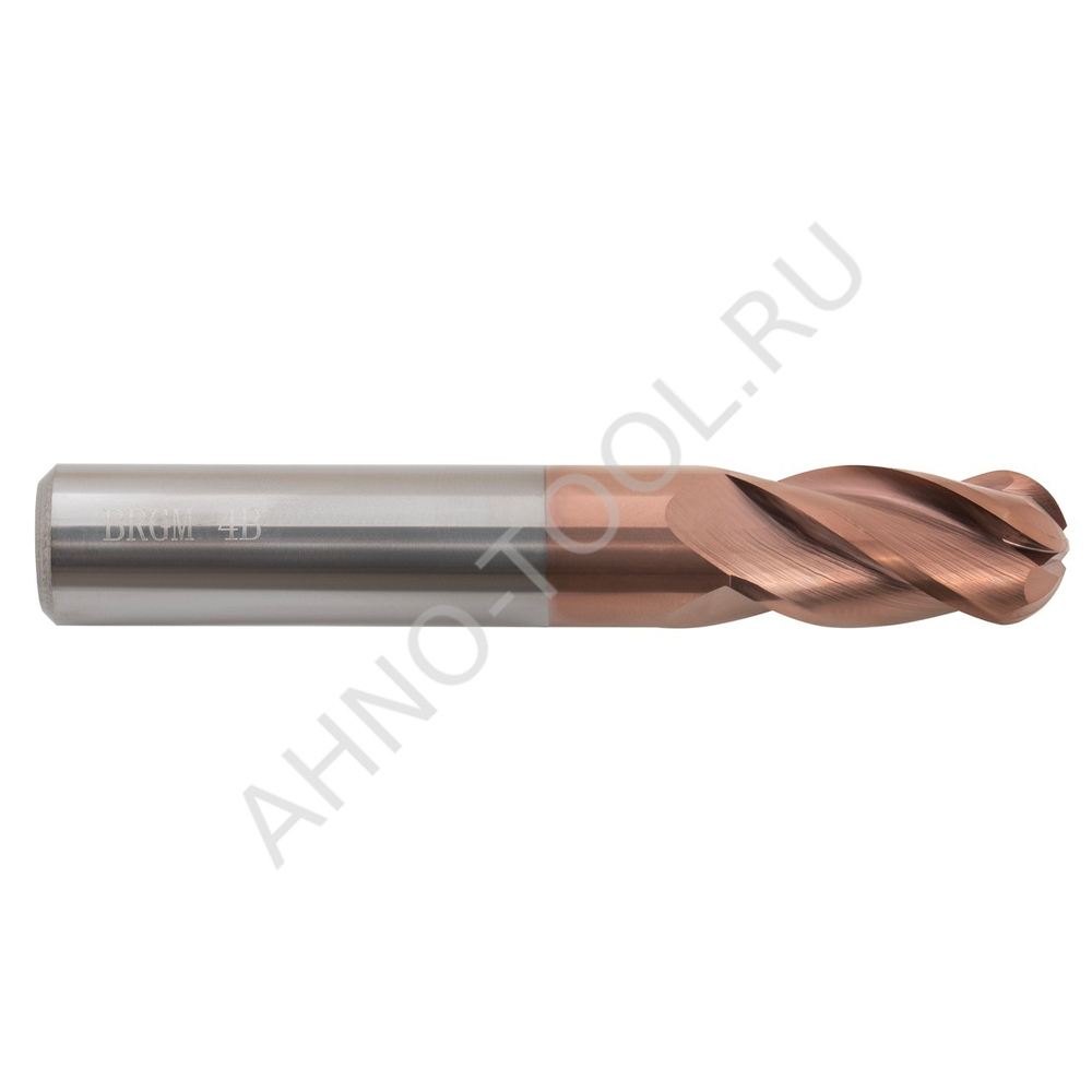 Фреза твердосплавная сферическая 10мм (L=75, l=20, хв=10) Z4 35° по стали, нерж., чугуну BRGM-4B-R5.