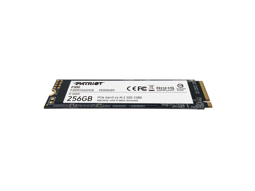 SSD накопитель Patriot P300 256ГБ, M.2 2280, PCIe 3.0 x4, NVMe [P300P256GM28]