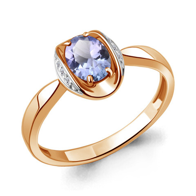 964250к Кольцо из Золота с бриллиантами, танзанитом