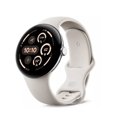 Умные часы Google Pixel Watch 3 45mm  Polished Silver Case / Porcelain Active Band