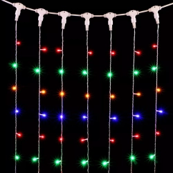 Светодиодный занавес 2*2 м., 400 разноцветных LED ламп, прозрачный провод ПВХ, LTC (PCL402-10-2M)