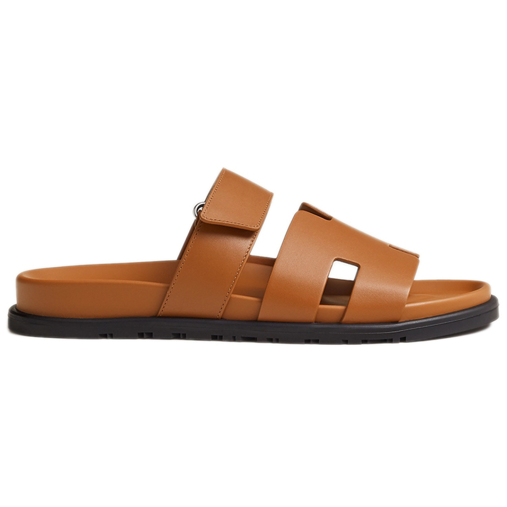 Hermes Chypre leather Calfskin functional style outdoor fashion sandals men's natural Color, H211865Z H43