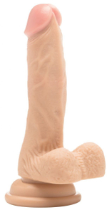 Телесный фаллоимитатор Realistic Cock With Scrotum 7 Inch - 18 см. (Цвет: телесный)