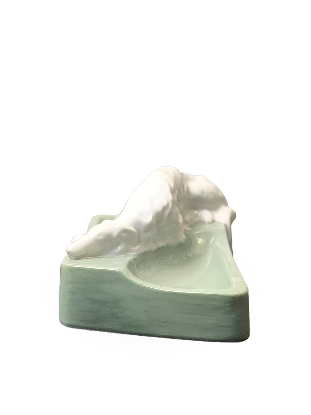 Фарфоровая монетница/мелочница "Лежащая борзая" ДФЗ Вербилки