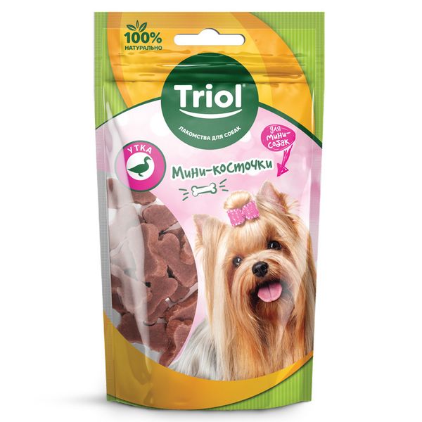 Лакомство Triol для мини-собак «Мини-косточки из утки», 50г