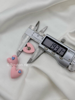 Пуговицы сердечки пластиковые розовые