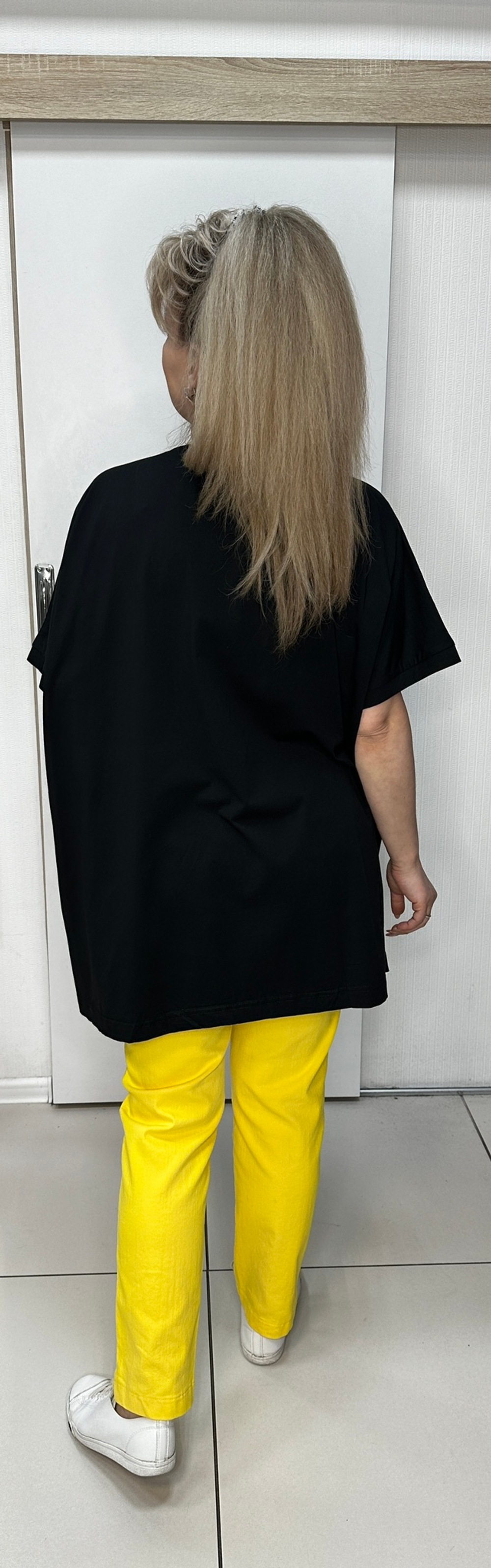 Коттоновая туника-футболка с оригинальным "газетным" принтом