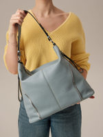 Кожаная сумка Deboro 3917 серое небо