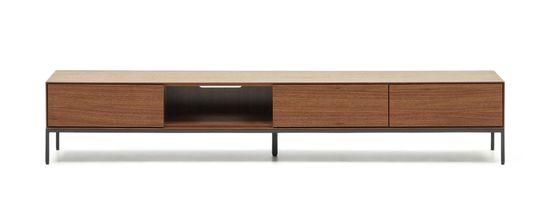 Vedrana Тумба под ТВ из орехового шпона со стальными ножками 195 x 35 см цвет натуральный