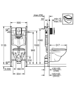 Комплект унитаза с инсталляцией Grohe Solido 39117000 с сиденьем Микролифт и клавишей смыва