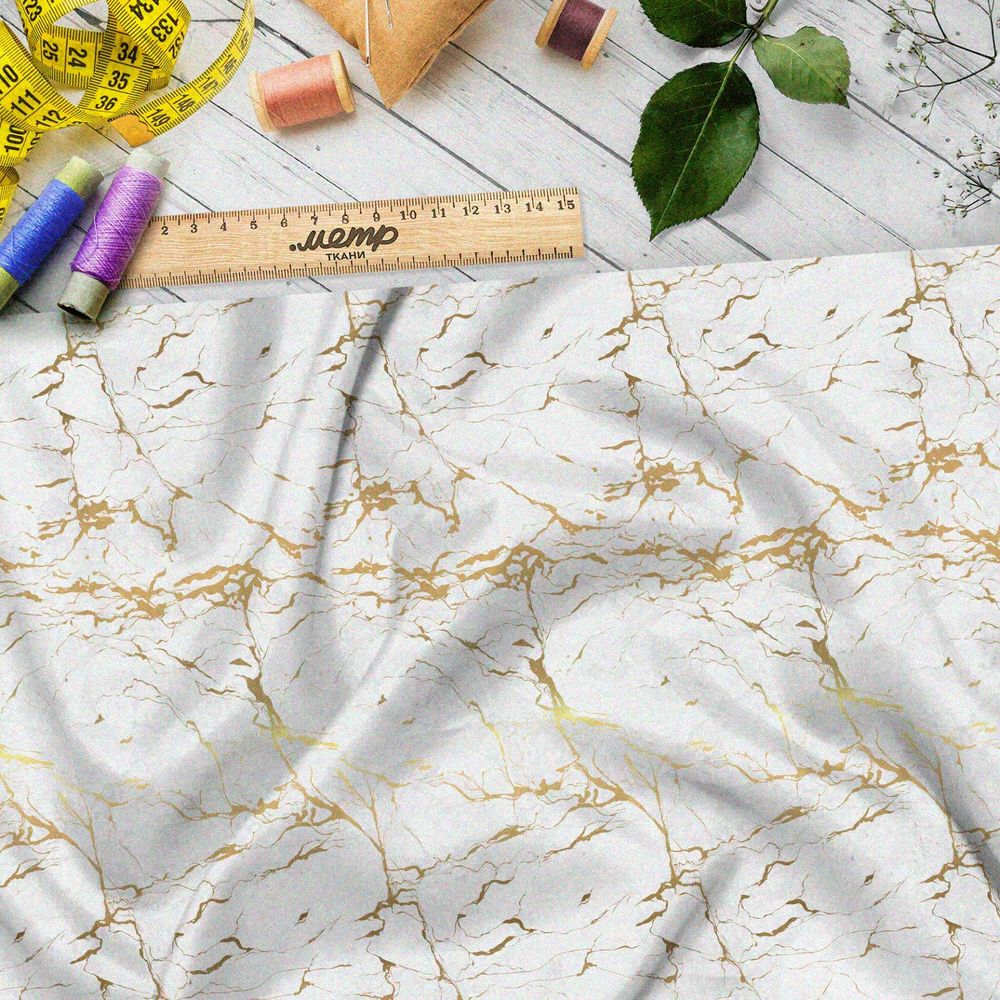 Ткань барби золотистый мрамор